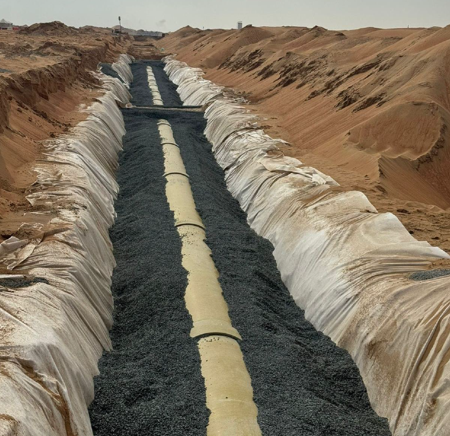 Supply, installation, testing & commissioning of GRE water transmission pipelines and associated works